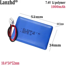7.4v polymer battery With XH2.54 1000mAh For digital camera metal detector Beauty instrument GPS locator KC certified