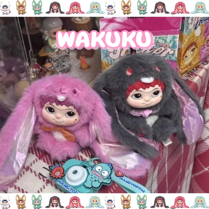 

Случайный 1-6 шт. Wakuku Fox & Bunny Trickor Treat слепая коробка милая фигурка Wakuku Mystery Box аниме плюшевая кукла игрушки брелок