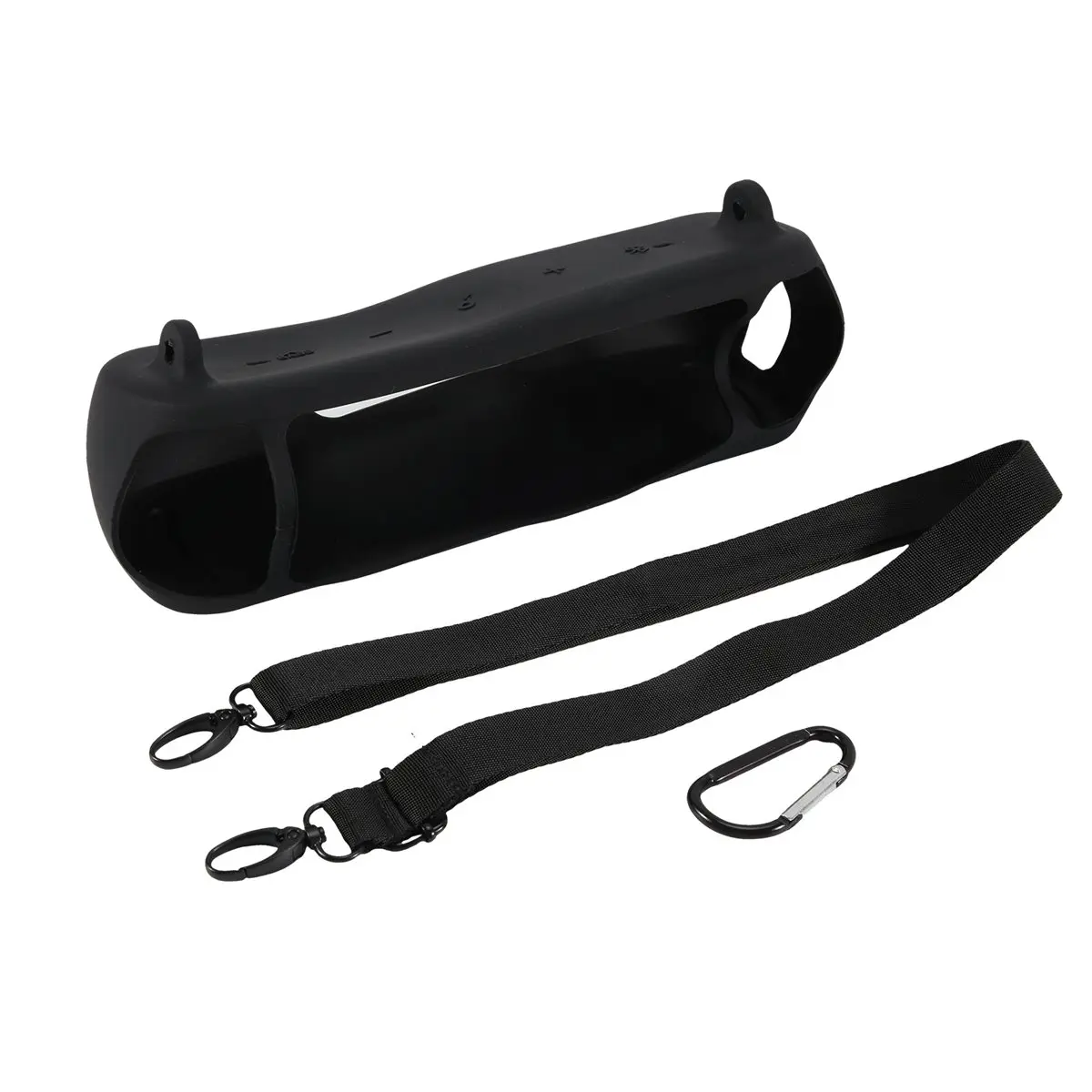 DIGITALBUY Silicone Case for Motion+ Bluetooth Speaker Waterproof Rubber Travel Carry Pouch with Carabiner(Black)
