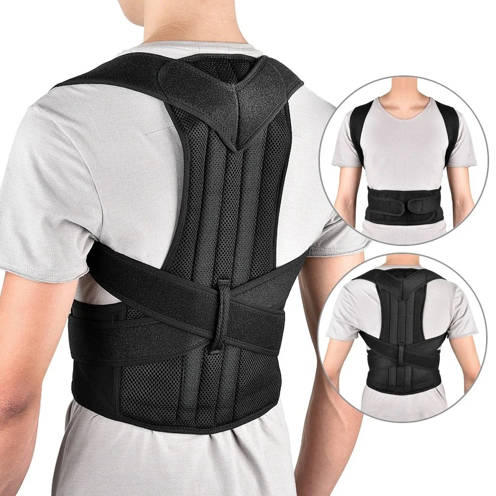 

Reinforced Belt Lumbar Column Posture Corrector Vest Adjustable Back Support Strap Shoulder Spine Brace Neck Stretcher 2028