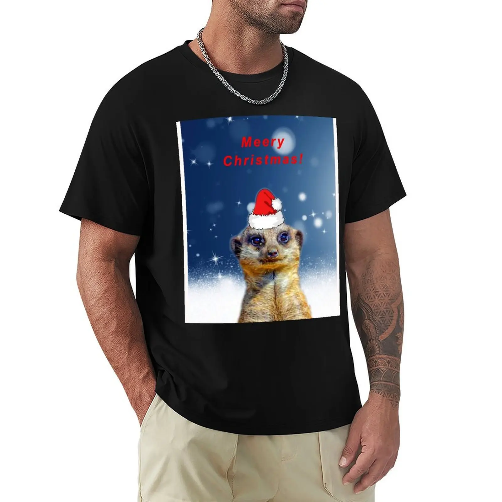 Meerkat Merry Christmas fun animals T-Shirt Quick Dry Light Sports T-Shirt