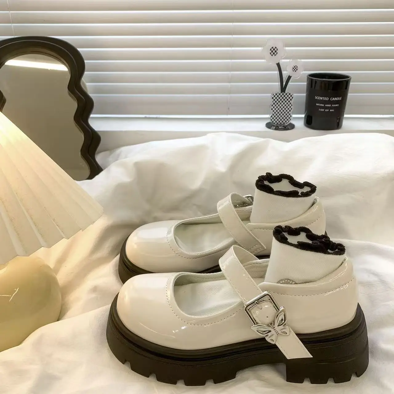 

Женская повседневная обувь, весна-лето 2023, кроссовки без шнуровки на платформе, модная кожаная обувь на толстой подошве со шнуровкой Mary Janes Sol