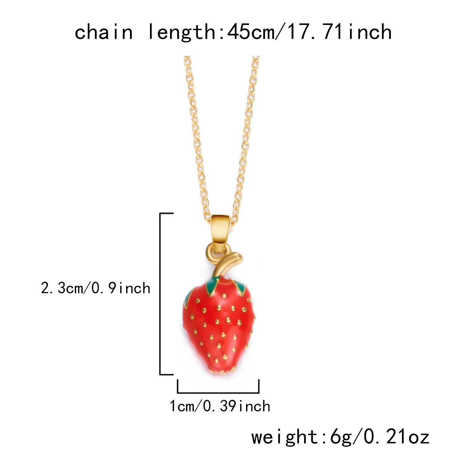 Retro Gold Farbe Edelstahl Kirsche Halskette für Frauen Charme Rote Emaille Erdbeere Halskette Trendy Wasserdicht Schmuck Geschenk – Detail 6