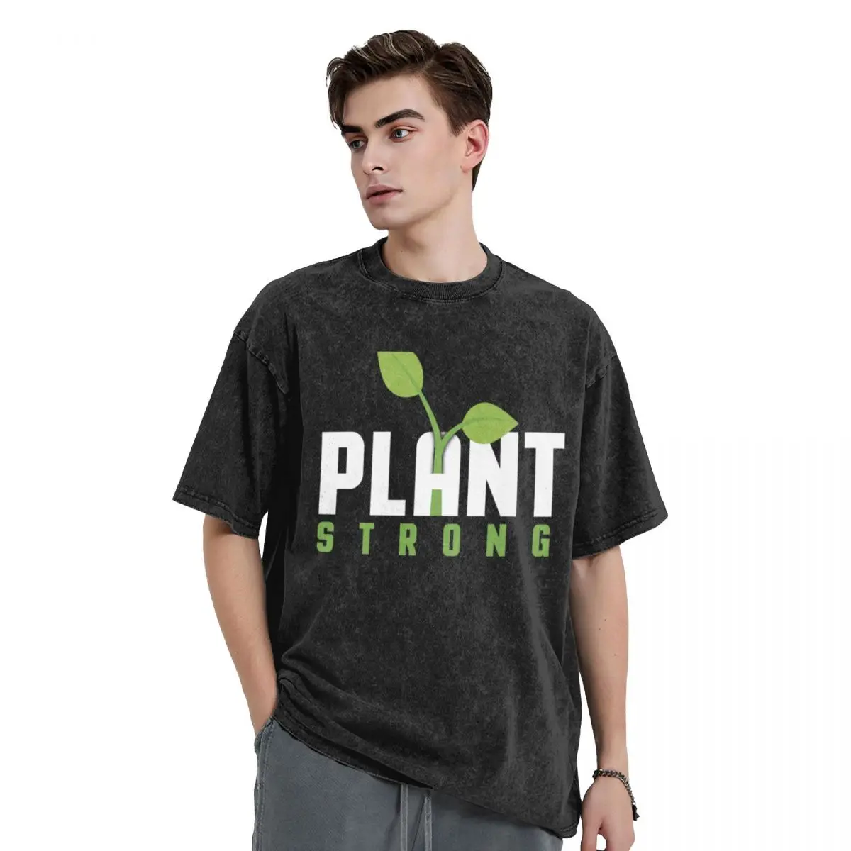 Plant Strong T-Shirt quick-drying blue archive vintage graphic tee korean fashion t shirt men