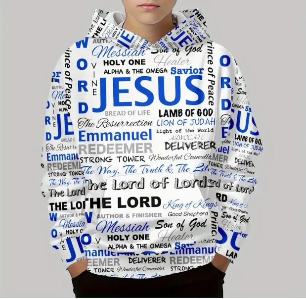 3D Jesus Christian Print Men\'s Hoodie Fashion Street Hooded Sweatshirt Summer Autumn Tracksuit Gym Pullover Casual Women Hoodies