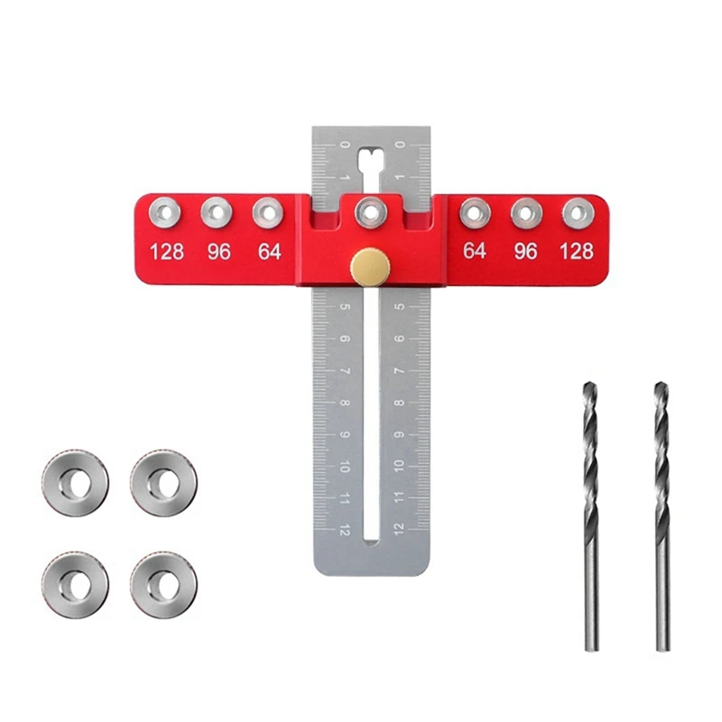 Punching Locator Set Aluminum Alloy Chest Of Drawers Door Handle Installation Auxiliary Tool Woodworking Handle Punch Durable