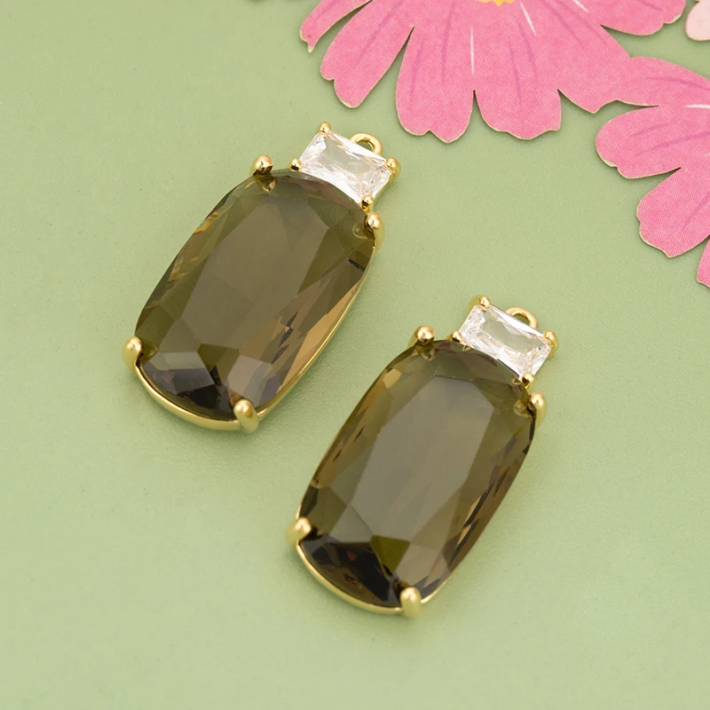 assoonas, 4 Stück/Set, MG86, Schmuckzubehör, 18k Gold rhodiniert, Kupfer, Anhänger, Glas, handgefertigt, Schmuckherstellung, DIY-Anhänger – Detail 13