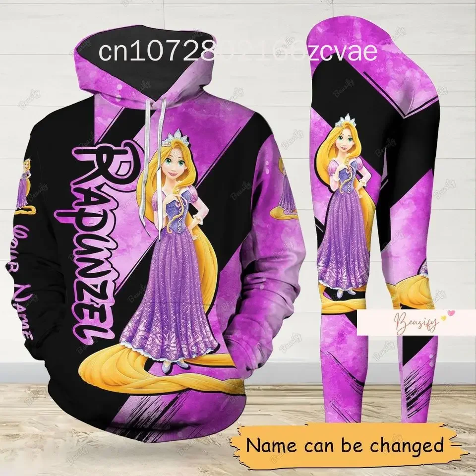 

2024 New Jasmine Princess Legging Hoodie Women's Hoodie And Leggings Set Disney Princess Yoga Hoodie Leggings