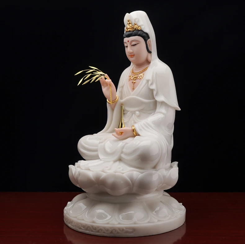 Imagem -02 - Aisa-alto Grau Jade Buda Estátua Budismo Supo Sansheng Guanyin Bodhisattva Casa Família Seguro Boa Proteção Sorte