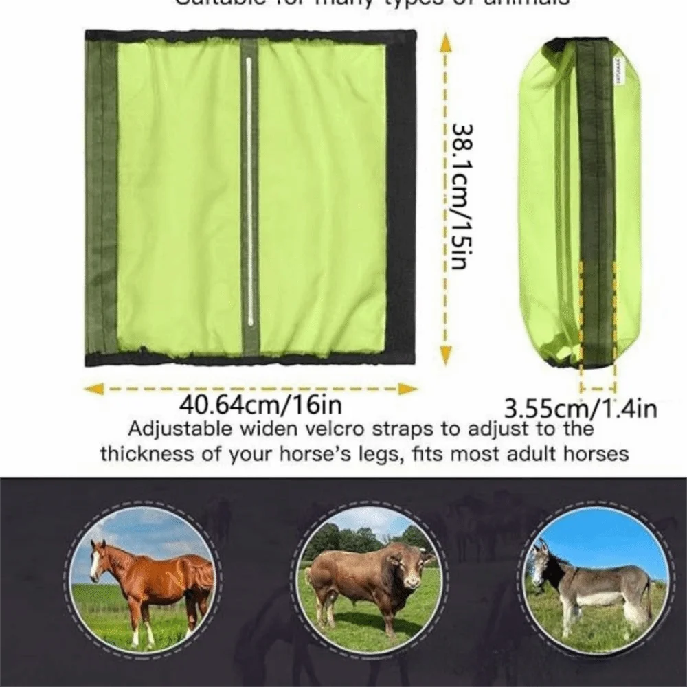 4Pcs Non Slip Horse Shoofly Leggings Breathable Comfortable Mesh Fly Leg Wraps Reusable Reduce Stomping Horse Fly Sheets