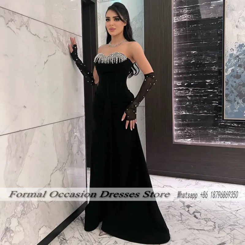 

Modest Evening Dresses Luxury Crystal Beading Dubai Party Dress For Special Occasions Corset Mermaid Porm Gonws Customized