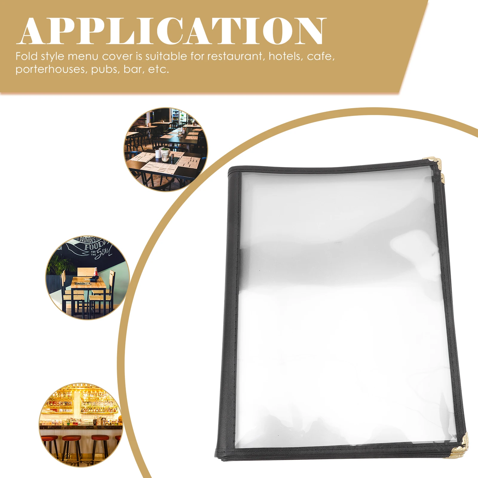 

PVC Transparent Menu Covers A4 Size Waterproof Oil Resistant Organizer for Restaurant Hotel Bar Coffee Accessories