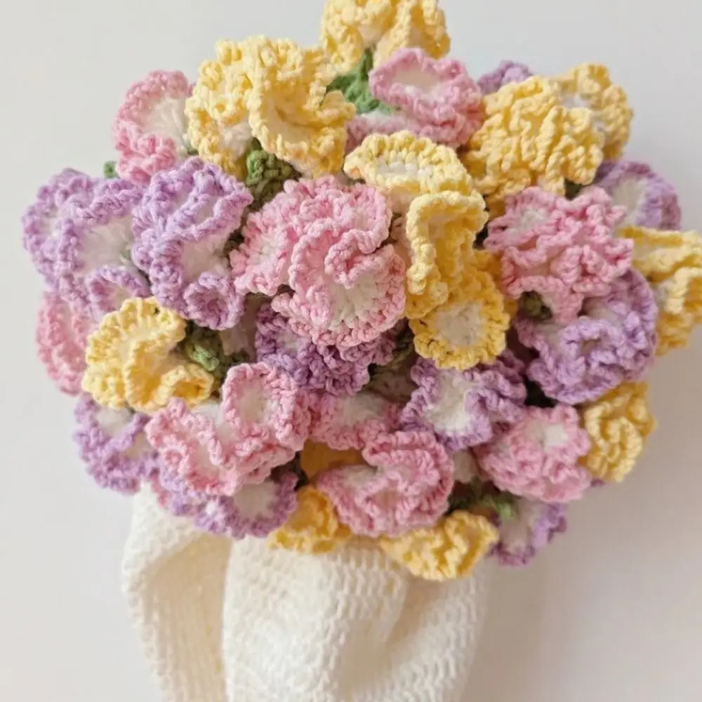 Crochet Rose Bouquet Blanket Fashion Sunflower Carnation Flower Bouquet Blanket Finished DIY Craft Artificial Knitted Blanket