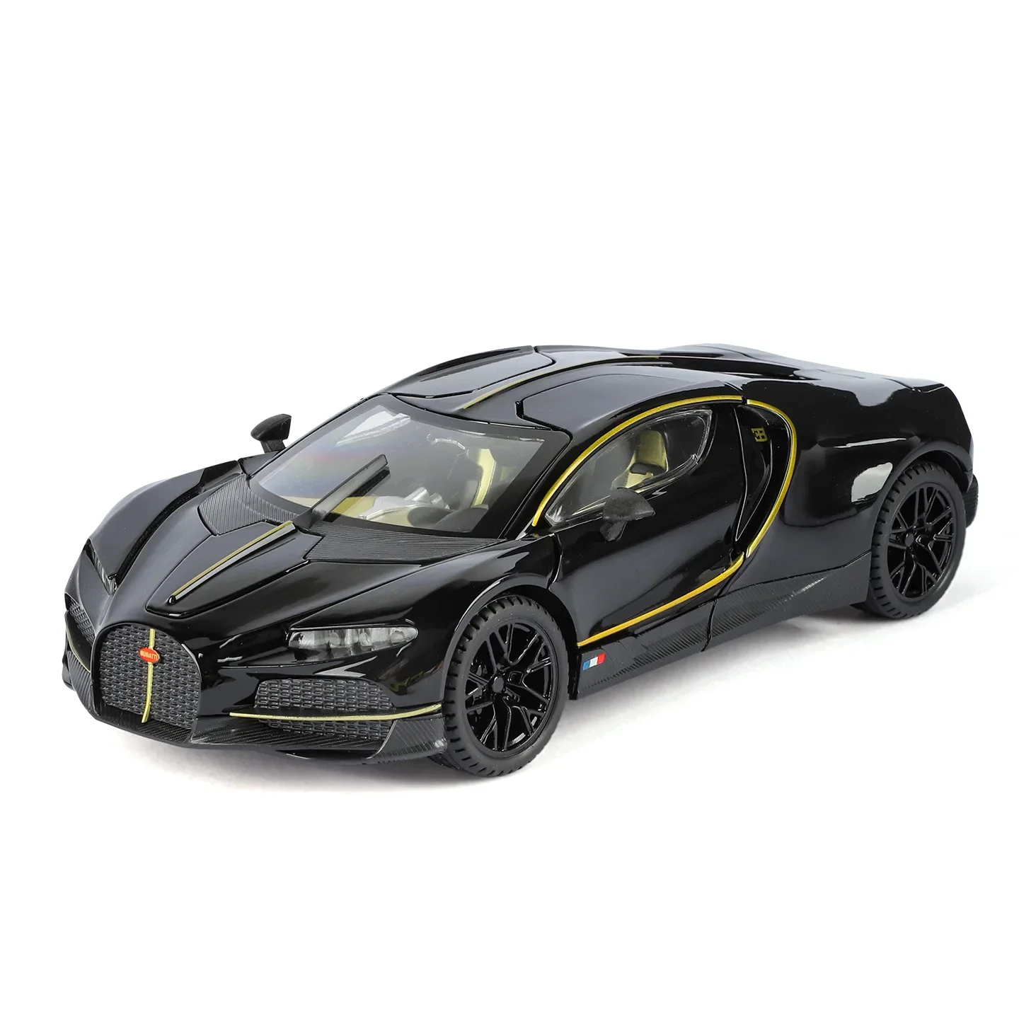 1:24 Tourbillon supercoche aleación Diecast Metal modelo coche niños coche de juguete sonido y luz tirar hacia atrás coleccionables Hobby regalos de vacaciones