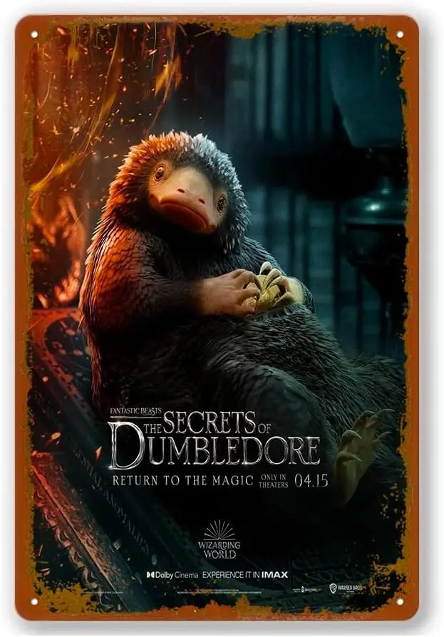 Fantastic Beasts: The Secrets Of Dumbledore (#6 Of 24) Movie Poster Vintage Metal Tin Sign Home Cafe Bar Pub Wall Decor Gift 8x1