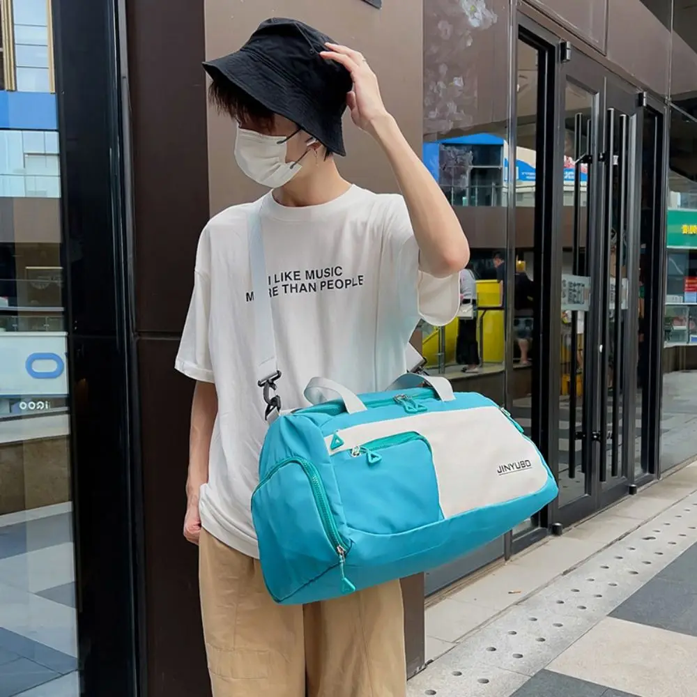 Oxford Travel Luggage Bag Foldable Sturdy Nylon Duffle Bag Multi Layered Multi-functional Large Capacity Handbag Trip