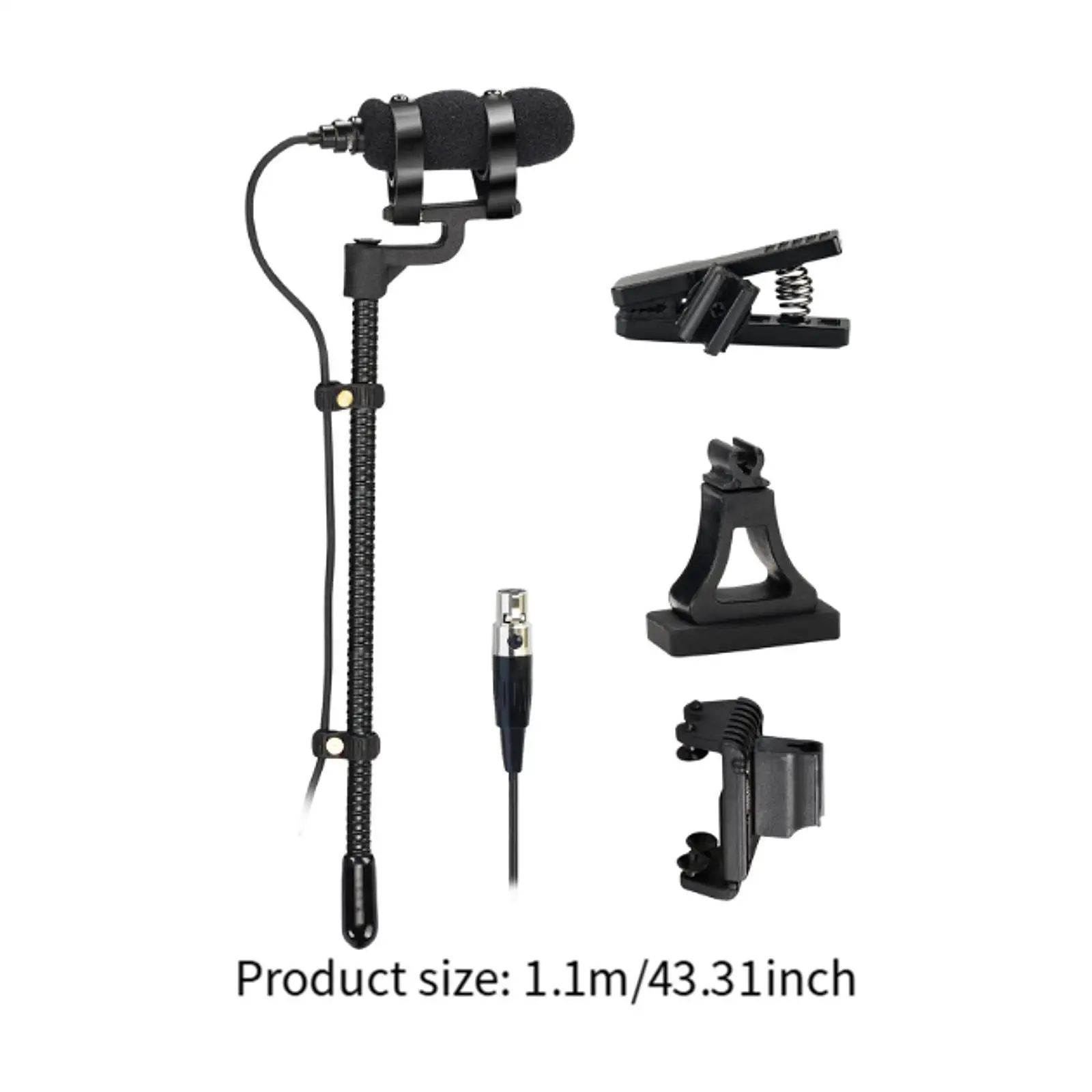 Mini micrófono de instrumento con cable fácil de instalar para violín saxofón de bocina francesa