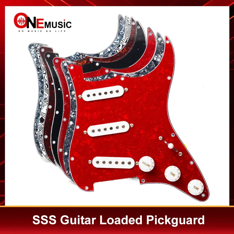 Multi Colour Pickguard Electric Guitar Pickguard and White SSS Loaded Prewired scratchplate Assembly