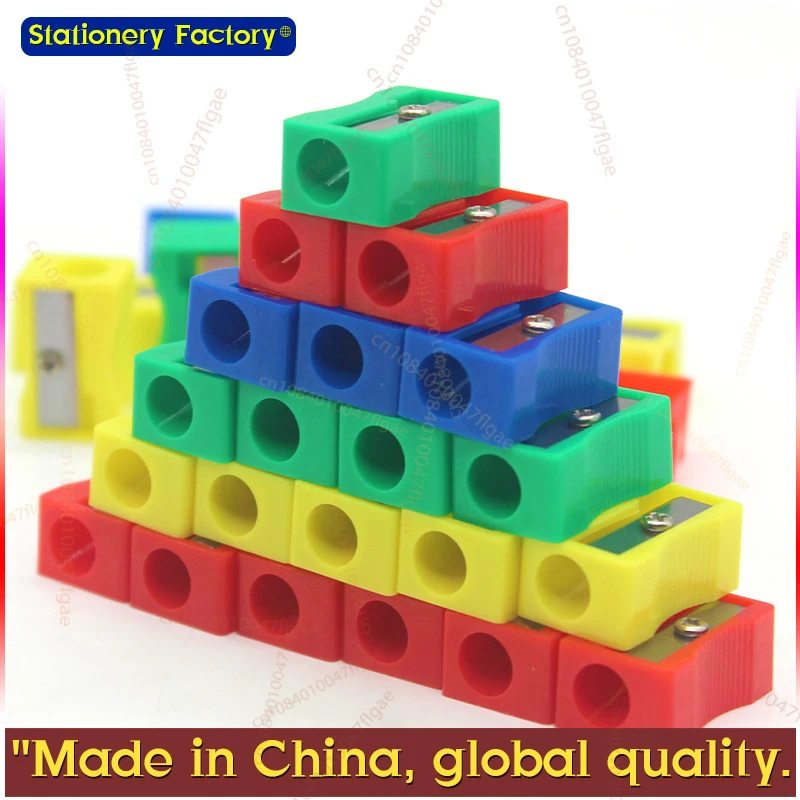 30PCS Mini Plastic Pencil Sharpener Candy Color Standard Pencil Cutting Machine School Office Supplies Stationery (Mixed Colors)