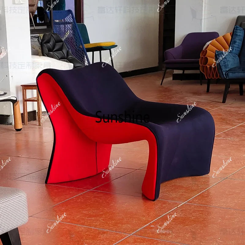 Creative personalized color matching FRP lazy chair Modern fabric special-shaped leisure recliner