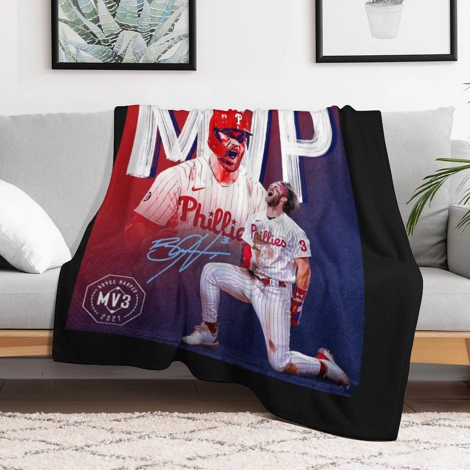 bryce harper mvp Throw Blanket Flannel Fabric Summer Beautifuls Polar Blankets