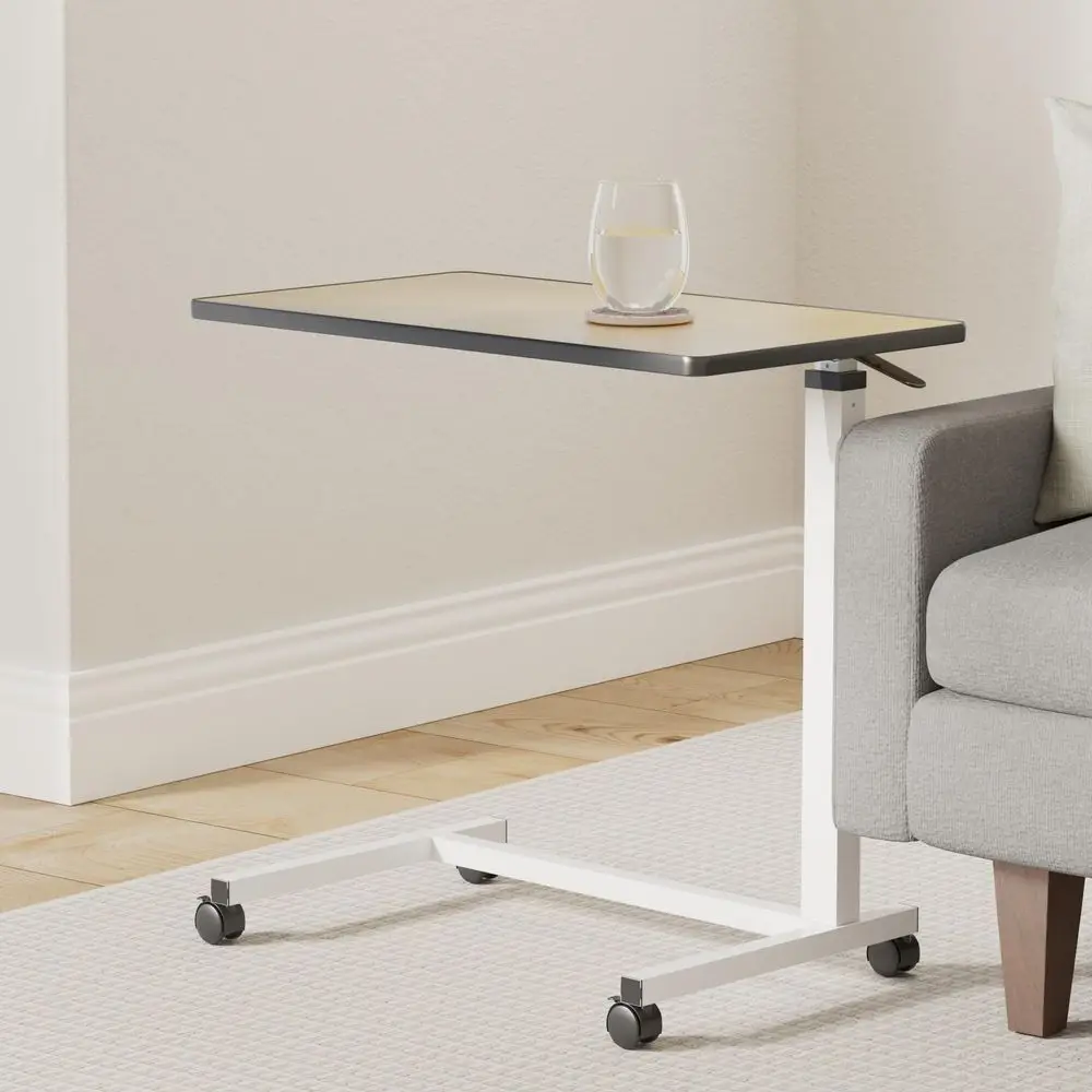 

Overbed Table XL Hospital Bed Table Swivel Wheel Rolling Tray Adjustable Over Bedside Home Desk Laptop, Reading, Eating Breakfa