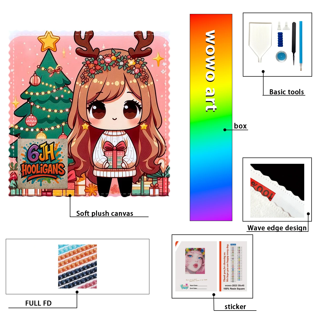 

【6JH Diamond Art】Gift-Giving Girl Using Full Fairy Dust Drills 100% Resin Drills, Perfect Diamond Painting Kit