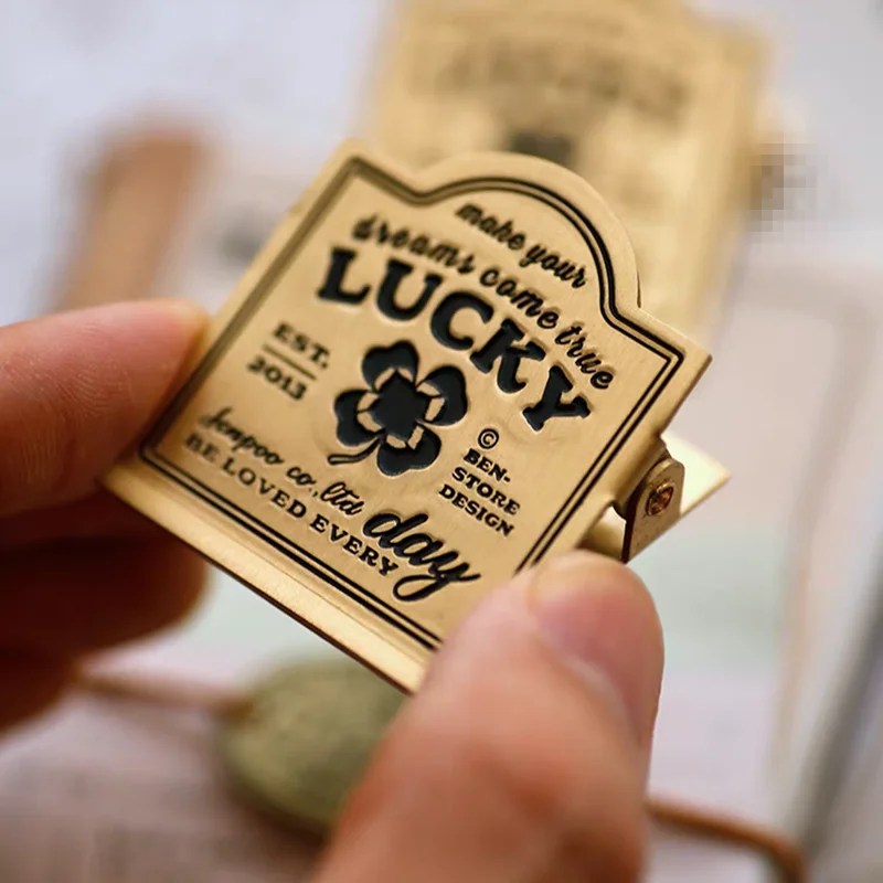 Lucky Brass Bill Clips Vintage Travel Decor Photo Album Clip Bag Clamp Retro Trip Decoration Clips Bag Clip