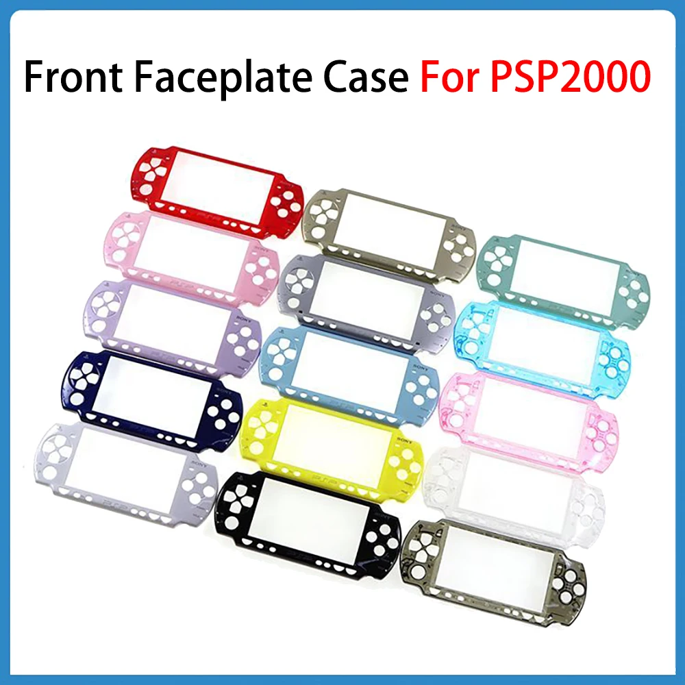 New Front Faceplate Case For PSP2000 Shell Cover Higher Quality Top Cover Protective Shell Panel With LOGO Plastic Mirror Faces