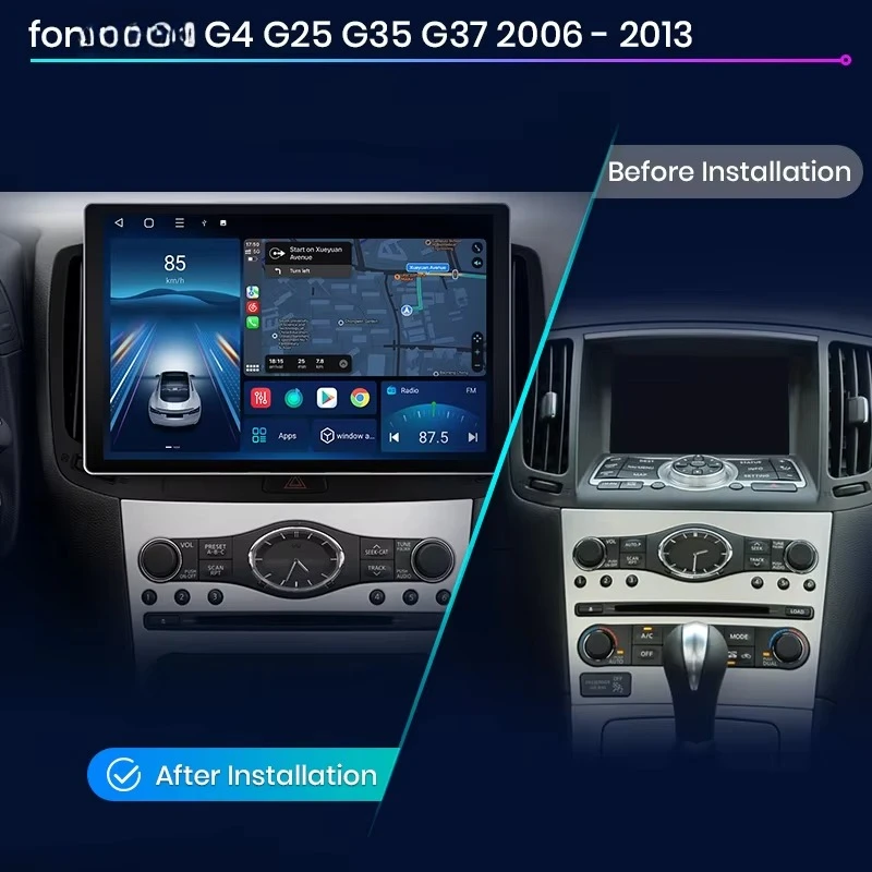 13 "بوصة 2 الدين سيارة أندرويد راديو ستيريو مشغل فيديو GPS 2din لإنفينيتي G4 G25 G35 G37 2006-2013 #2