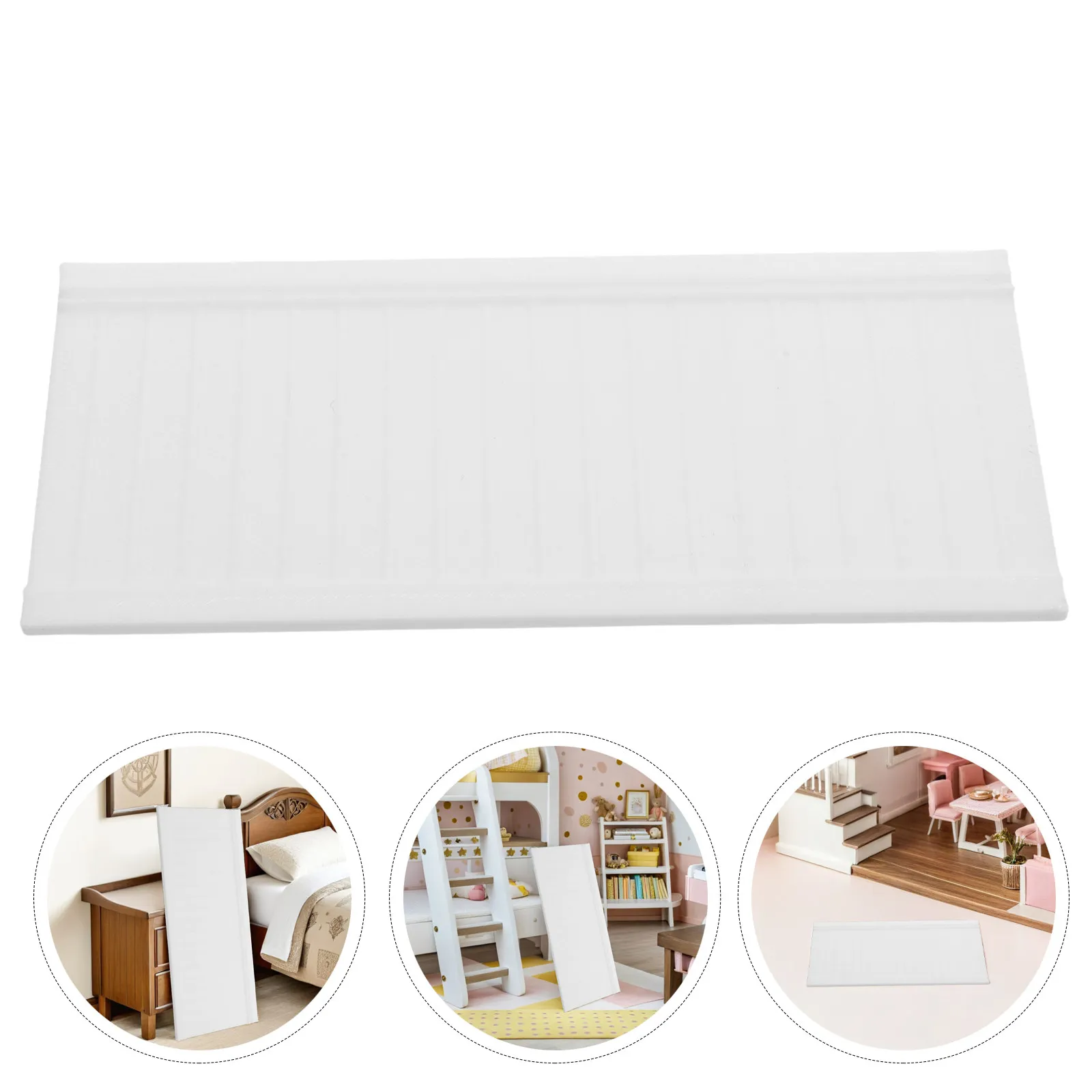 

Mini Wainscoting 1:12 Dollhouse Wall Board White Plastic Panel Embossed Texture Miniature Wall Embellishments Miniature Items