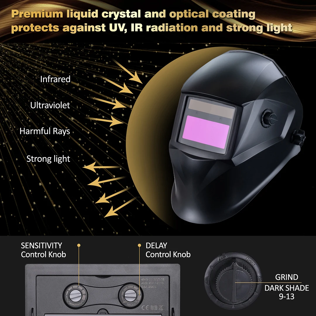 Imagem -02 - Solar Power Auto Escurecimento Soldagem Capacete Máscara Soldador Capacete Multifuncional Equipamento Profissional para Homens