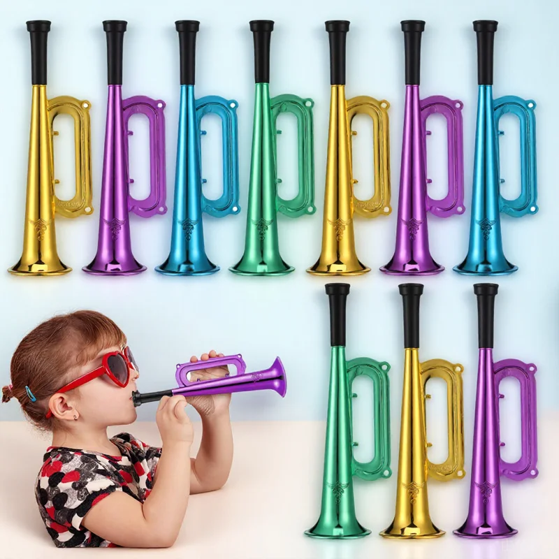 

10 pcs Colorful Horn Plastic Trumpet For Noise Makers Sporting Events Party Cheering Props Football Game Toddler