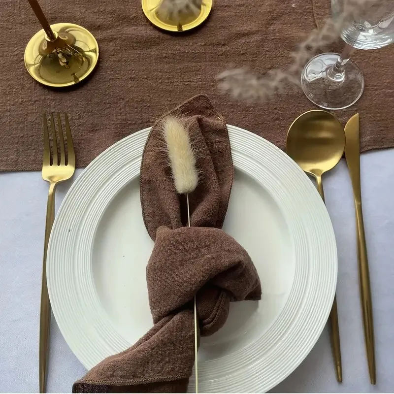 10pcs 100%Cotton Napkin, Solid Color Napkin Cloth, Natural Soft Cotton Wedding Napkins, Room Decor, Dining Table Decor