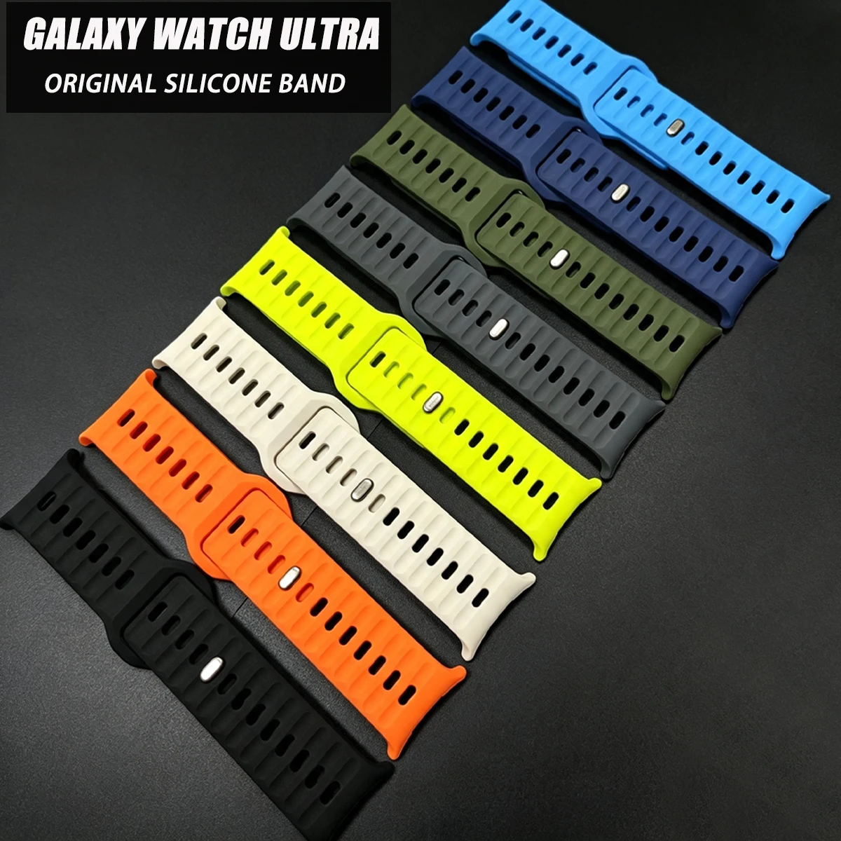 Silicone Watch Band For Samsung Galaxy Watch 7 8 Ultra 47mm Strap Replacement Rubber Wristband For Galaxy Watch Ultra2 2025 Belt