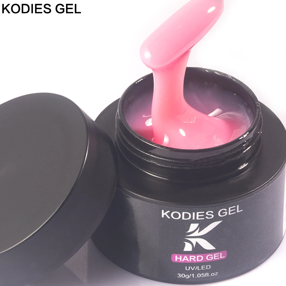 Kodies Gel Acryl Builder Nagel Gel für die Verlängerung 30g erröten rosa weich hart Konstruktion Gel semi permanente UV-Maniküre Nagel kunst