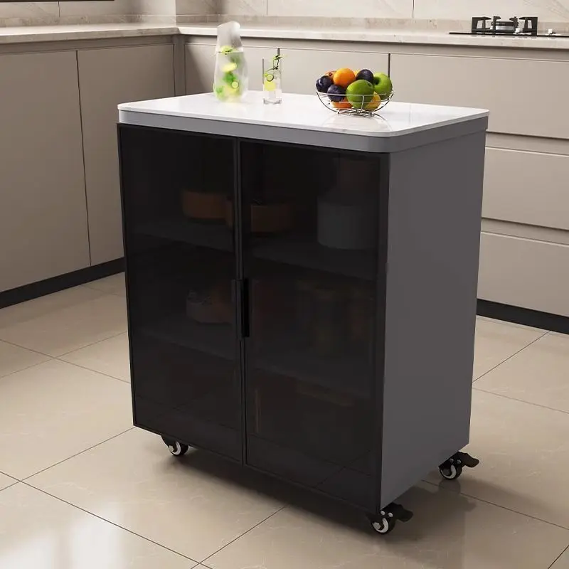 Kitchen locker, rock slab cutting table, multi-functional side cabinet, console floor storage rack, movable island