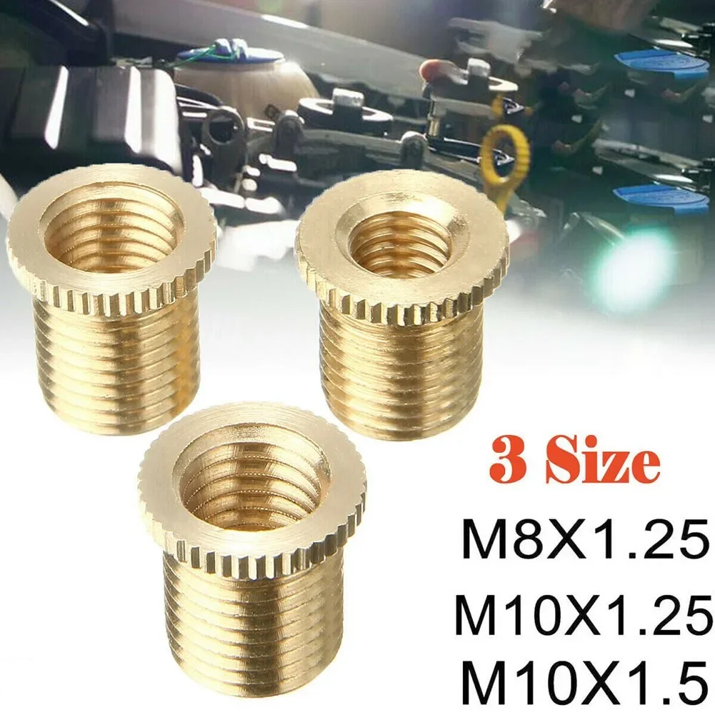 Car Gear Shift Knob Thread Adapter Nut Insert Kit M10x1.25/M10x1.5/M8x1.25 Gold Aluminum Alloy Shift Knob Thread Adapters Parts