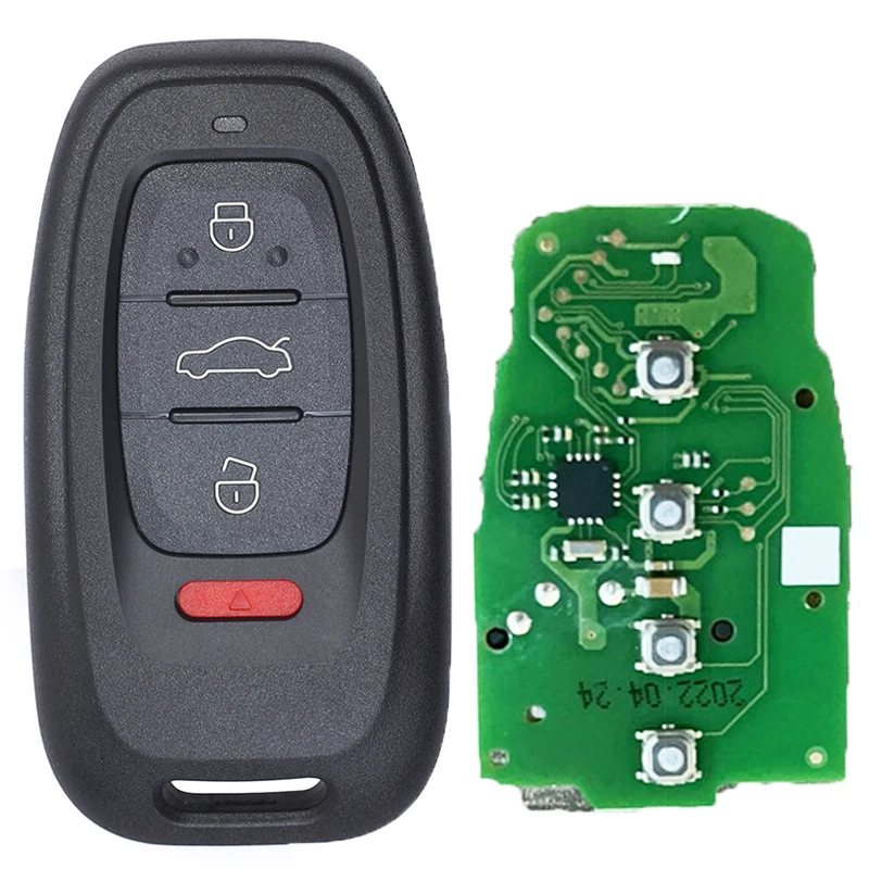 KEYECU 315 / 433 / 868MHz P/N: 754J Frequency Adjustable Smart Remote Key Fob for Audi A6L A7 Q5 A4L A8 for VVDI BCM2 Adapter