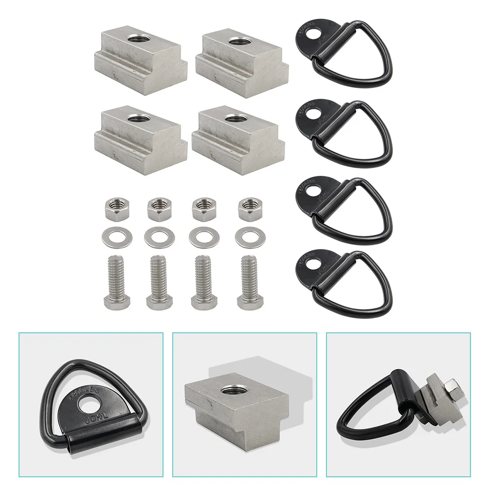 

4 Sets slot Truck Bed Tie Downs Anchors Stainless Steel Heavy Duty Tie Down Anchor Truck Bed Trailer D Rings Groove