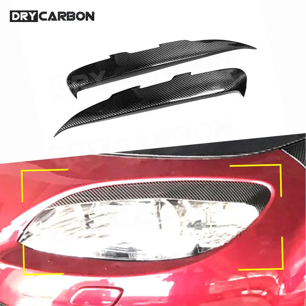 

for Mazda MX-5 MX5 Miata 2009-2012 Carbon Fiber Front Bumper Headlights Eyebrow Eyelid Trim Cover Sticker Bodykits Accessories