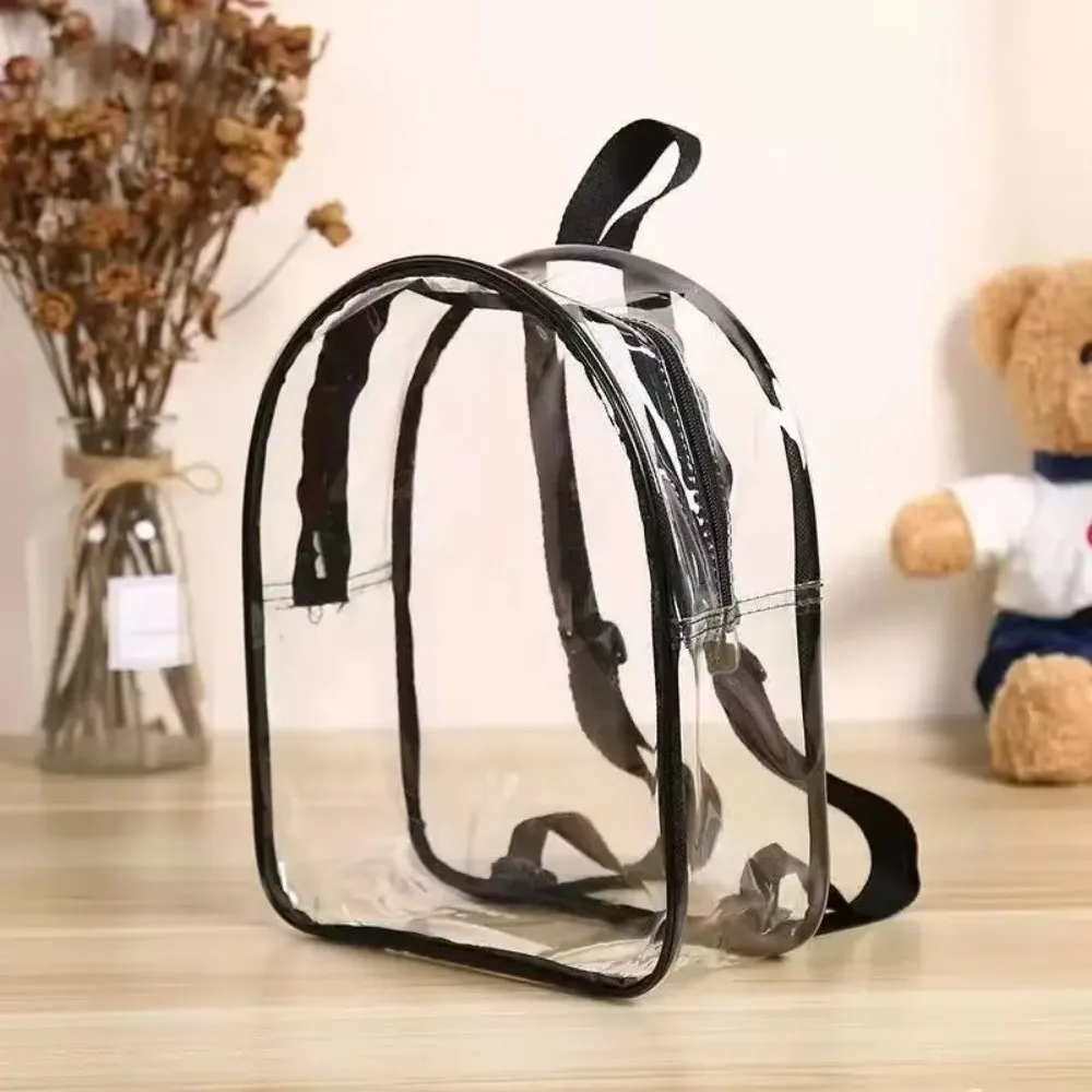PVC Children Backpack Double Shoulder Design Zipper Closure Transparent Backpack Snack Storage Toy Storage Storage Gift Bag