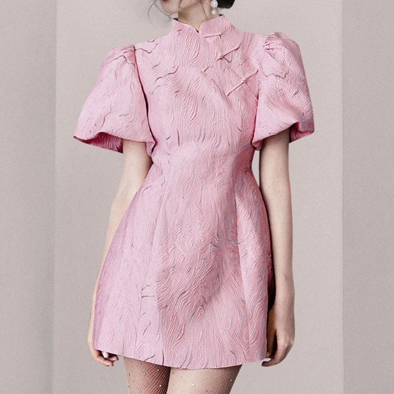 الرجعية الصينية Sle فقاعة Sve تشيباو الدكتور فتاة شابة تصميم الوردي Ele تعديل التقليدية ort Sve Dr