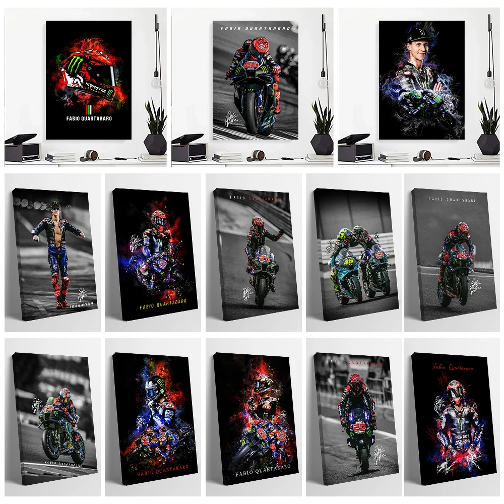 Fabio Quartararo MotoGP Poster Canvas Wall Arts Personalized Pictures Printing for Fans Room Decoration Vintage Decorations Art