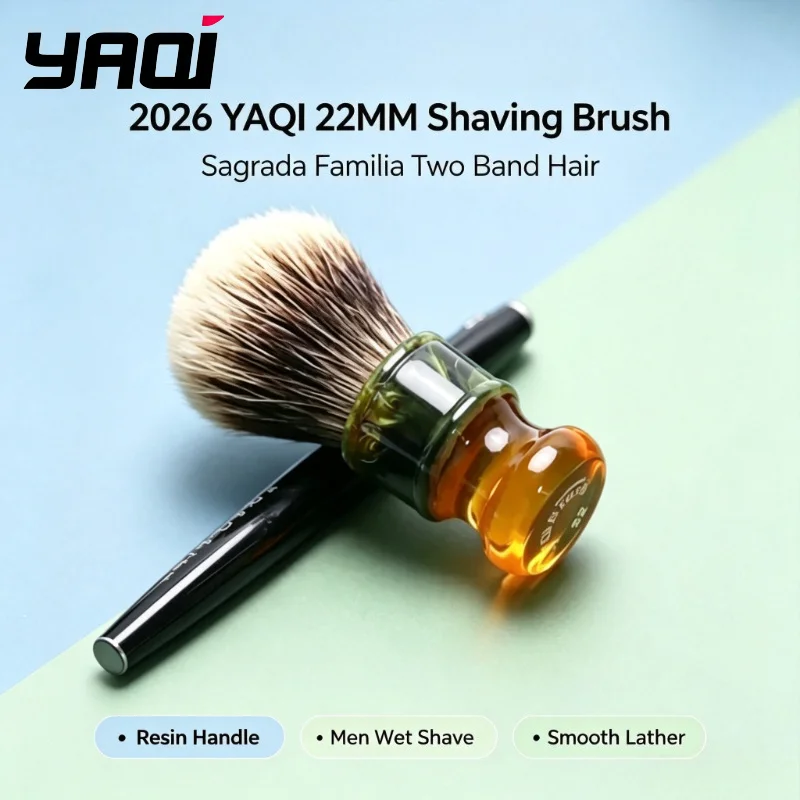 2026-yaqi-22mm-サグラダファミリア-ツーバンドヘア-レジンハンドル-メンズ-ウェットシェーブブラシ-家庭-旅行用
