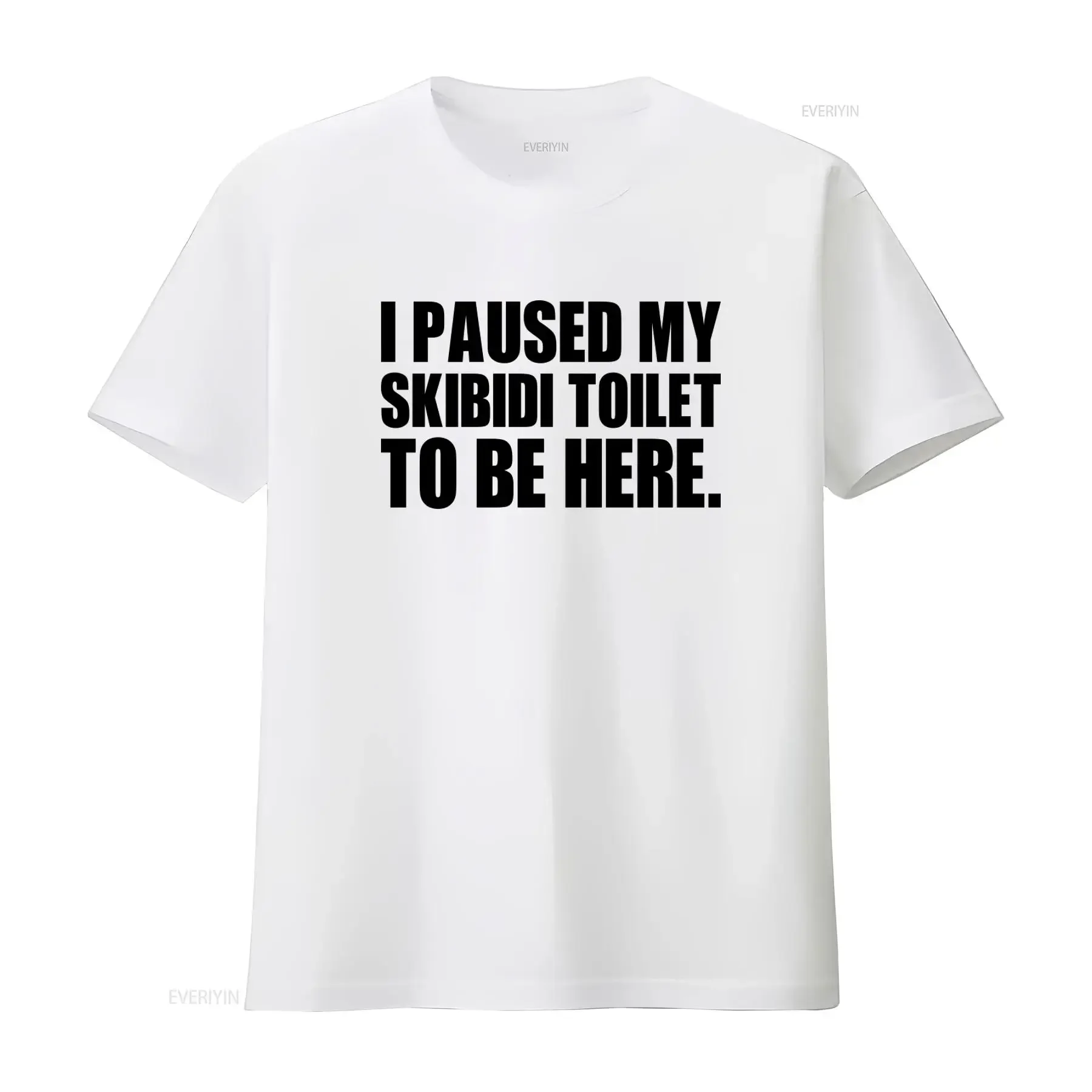 Funny Kids' T Shirt I Paused My Skibidi Toilet To Be Here Cotton Novelty Meme Top vintage Washed graphic Stretched Unisex