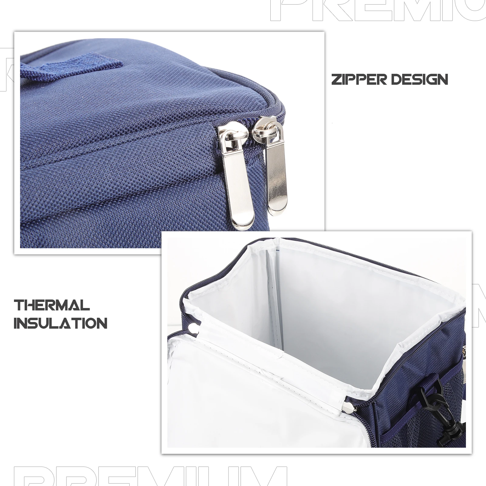 

2 Pcs Insulated Lunch Bag High quality Oxford Cloth Waterproof PE Cotton Aluminum Film Thermal Large Capacity Portable