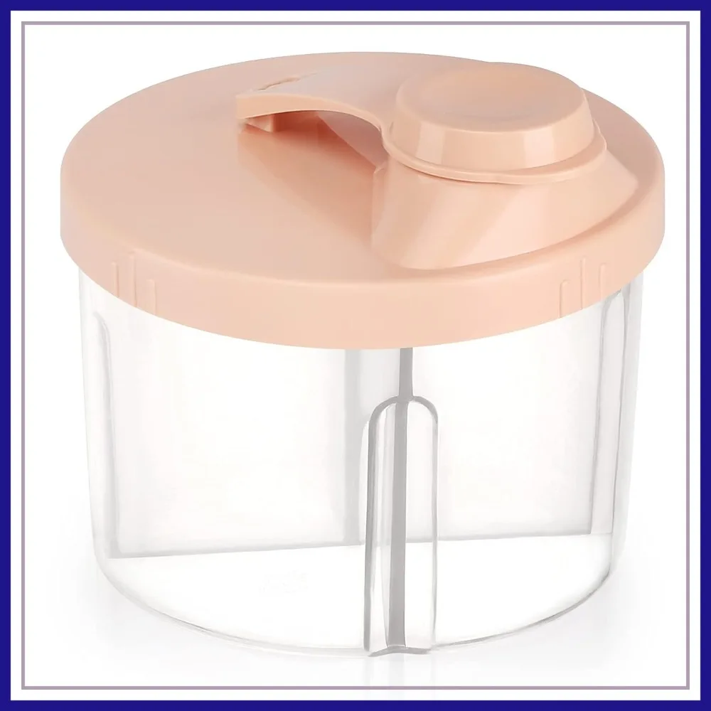 

4-Compartment Baby Formula Dispenser, Non-Spill Rotating Container for Milk Powder & Snacks, BPA-Free, Travel-Friendly, Pink