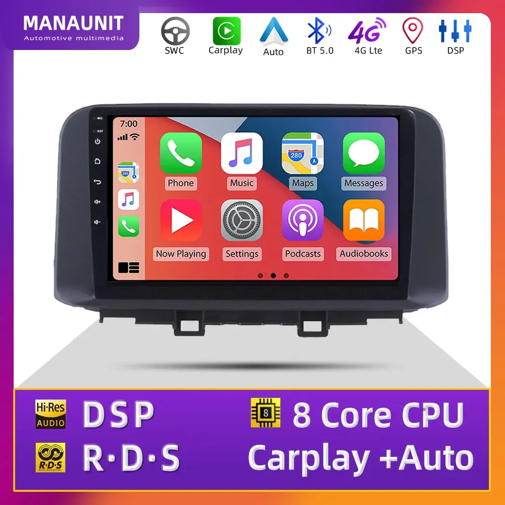 

For Hyundai Encino Kona 2017 2018 2019 Car Multimedia Player,Carplay,Android Auto,Radio,Navigation,GPS,Stereo,Head Unit,DVD BT5