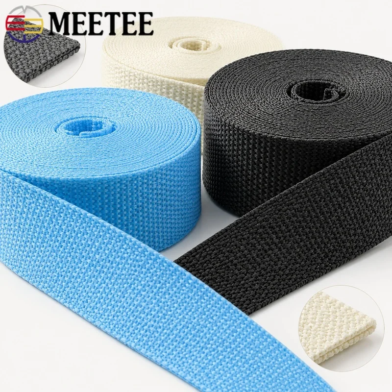 15Meters 20-50mm Polypropylene Webbing Strap 1.1mm Thick Shoulder Bag Making Replacement Sewing Tape